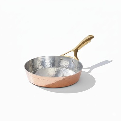 Copper Frying Pan with Heat-Resistant Handle | 8.5 Inch Naturally Non-Stick T...