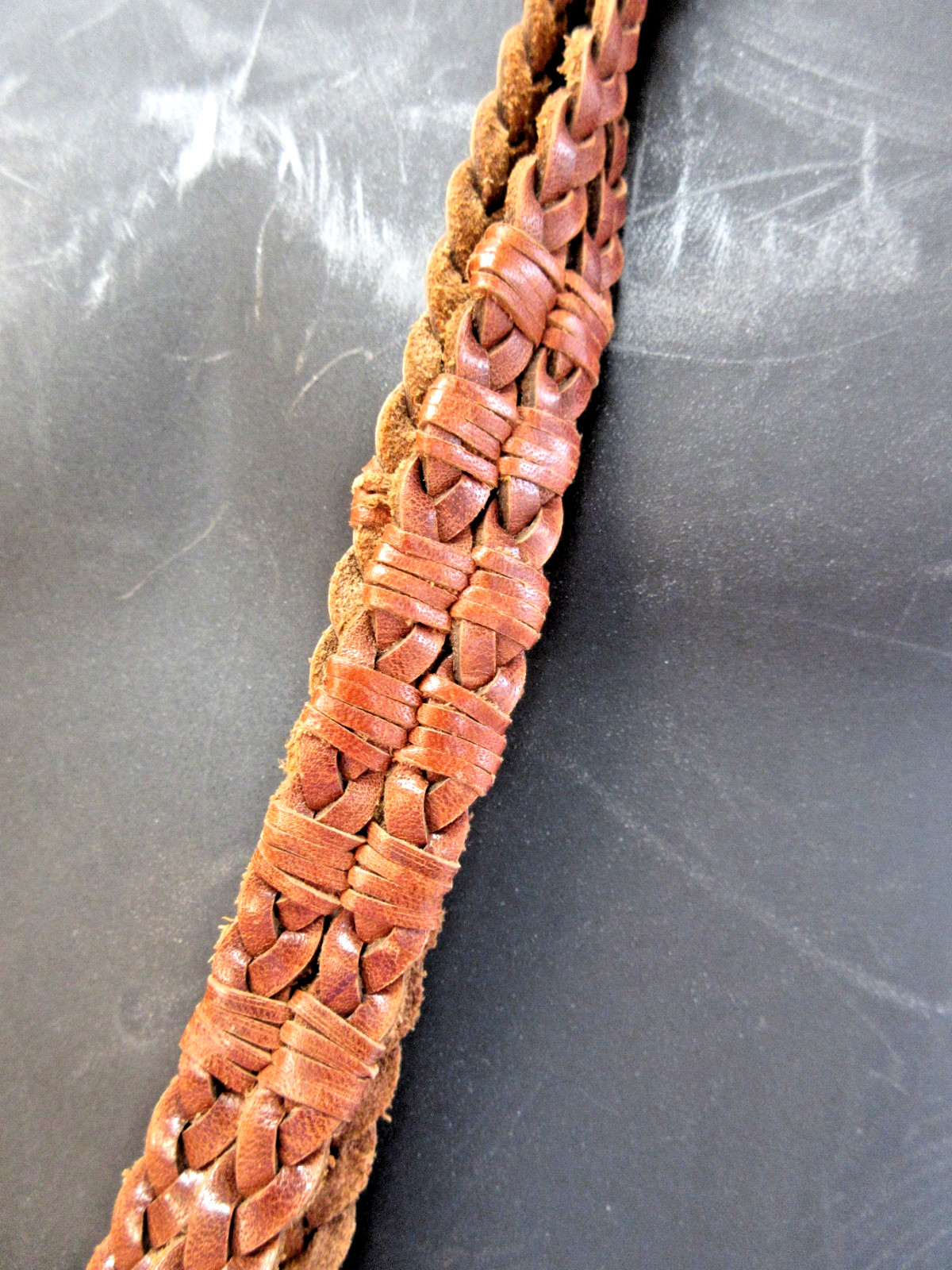 Braided Leather Double Strap Button Suspenders Br… - image 7