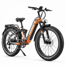 Vakole V26 E-Bike Uomo 26" Sospensione Completa Bici Elettrica 998Wh Batteria City Fatbike