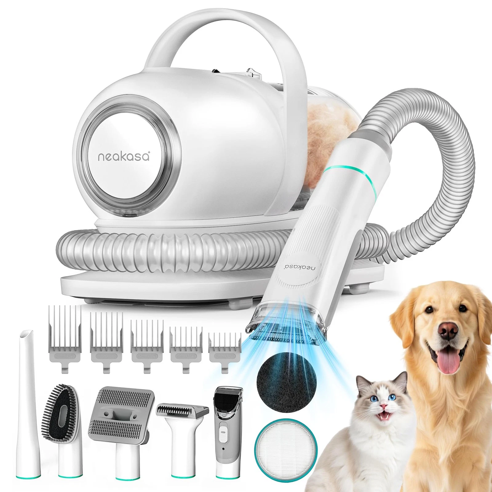 P1 Pro Dog Grooming Vacuum Kit, 6-in-1 Pet Hair Grooming with Clippers and Va...