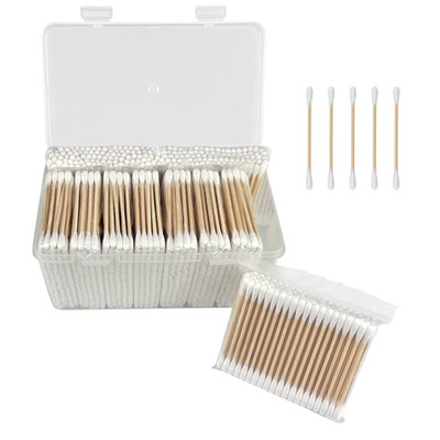 Bamboo Cotton Swabs 1000 Count - Natural Organic Cotton Buds for Ear - Ear Stick