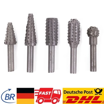 BENSON TOOLS Raspel 5-tlg Fräse Dremel Holzfräse Bohrer Schleifer Aufsatz Bohrmaschine