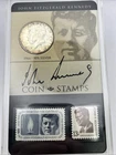 1964 US Kennedy Half 50c w/ Stamps in Display Case