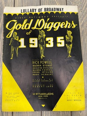 Lullaby of Broadway Sheet Music Gold Diggers of 1935 Al Dubin Harry Warren P/V/G