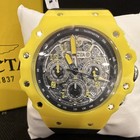 Invicta Men’s Quartz Chronograph Tachymeter Watch Yellow Case Black Strap Box — photo 2