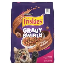 Purina Friskies Gravy Swirlers Dry Cat Food – Chicken & Salmon Flavor