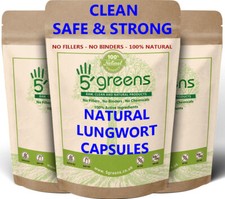 Lungwort Extract 6500mg ( 650mg 10:1 ) Effective Vegan Capsules 5greens