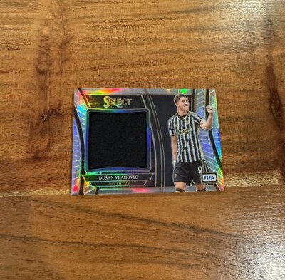 Dusan Vlahovic 2023-24 Panini Select FIFA Silver Prizm Game Used Patch NRMT+ Juv