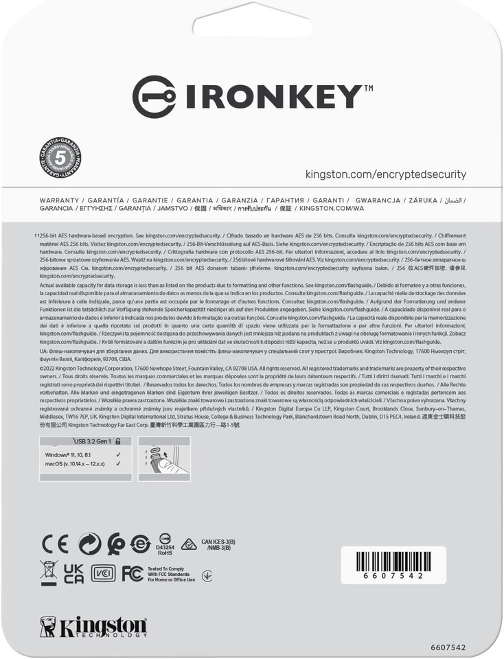 Unidad flash Kingston Ironkey Vault Privacy 50 USB-C 256 GB | Certificado FIPS 197 Foto 4 de 4