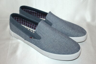 NEW! Mens BEN SHERMAN Blue Herringbone Canvas PERCY Sneaker  display picture 2