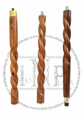 Wooden Rope Style Vintage Walking Cane Shaft, 3 Fold Stick Only wooden shaft