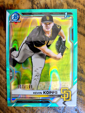 2021 Bowman Draft Chrome Aqua Lava Refractor 117/199 Kevin Kopps #BDC-7 PADRES