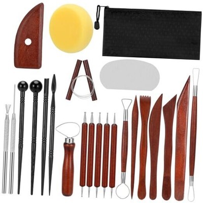  Polymer Clay Tools 23pcs, Basic Pottery Tools Air Dry Clay Tools, Dotting Red