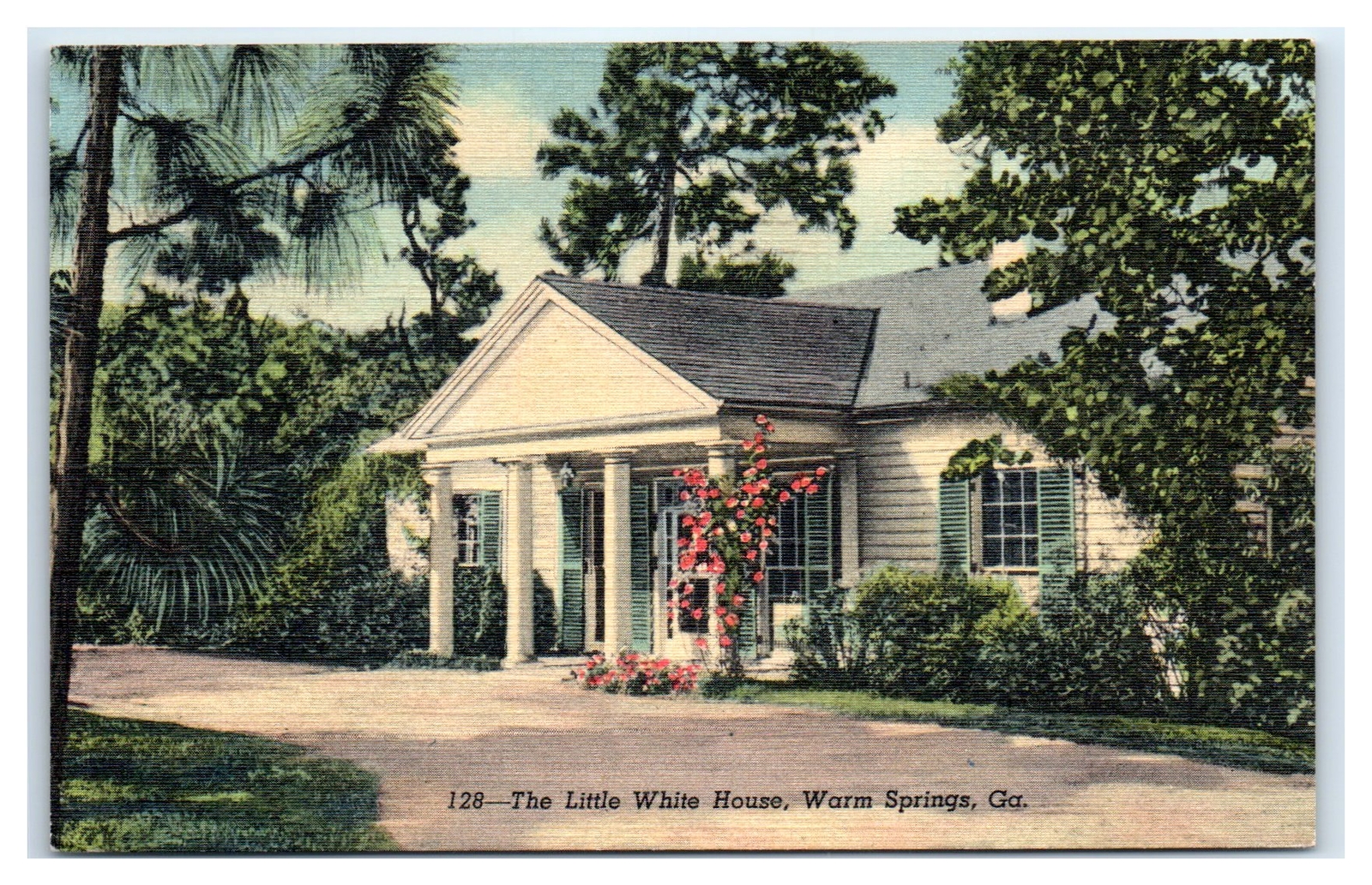 WARM SPRINGS, GA Postcard 128 THE LITTLE WHITE HOUSE WARM SPRINGS GA