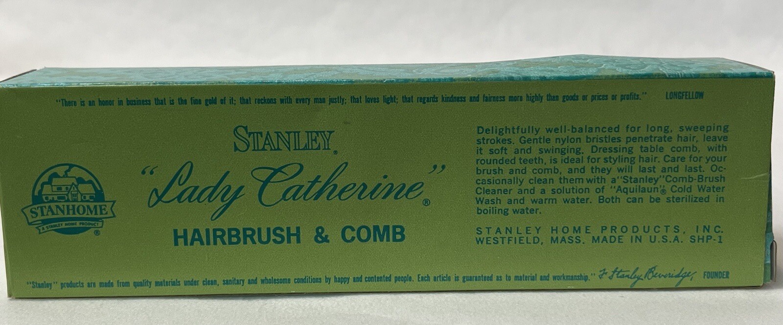 RARE Vtg STANLEY Lady Catherine Hairbrush & Comb Set CELESTIAL BLUE