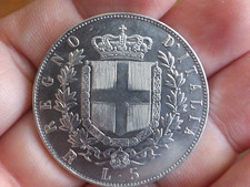 5 lire 1873 Roma Vittorio Emanuele II FALSO COPIA -NON AUTENTICO- patacca