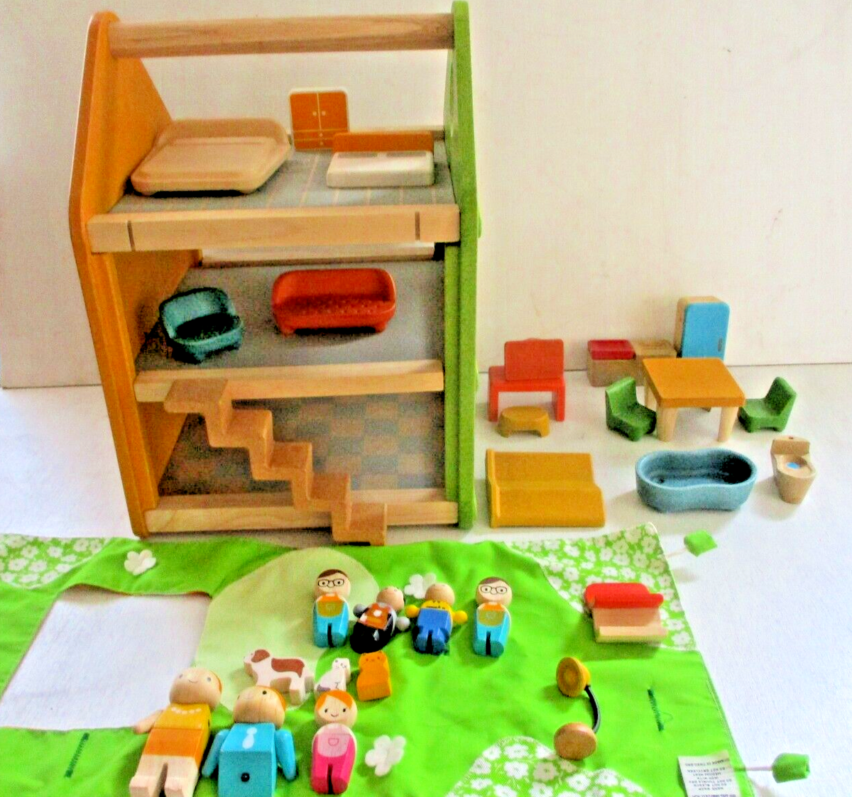Plan Toys Dollhouse With Dolls Furniture Toy Lot Toy Bundle