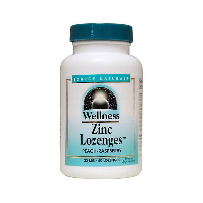 Цинковые пастилки Source Naturals Wellness с персиком и малиной, 23 мг, 60 ложек