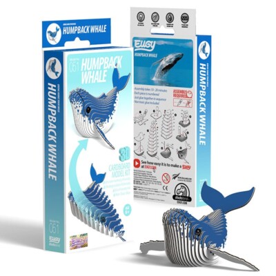 Humpback Whale 3D Cardboard Model Kit Eugy New