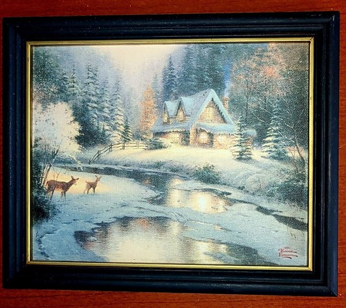 Winter's Glow By Thomas Kinkade On Canvas Limited Edition A1358 CERTIFICATE.