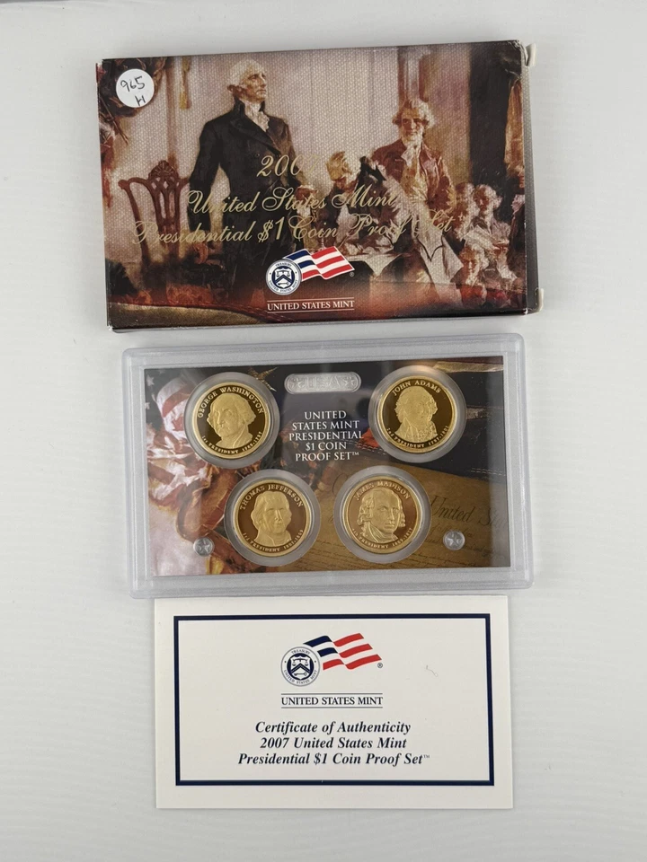 LOT OF 2 US MINT PRESIDENTIAL $1 COIN PROOF SETS (2007 & 2008) - Image 2 of 4