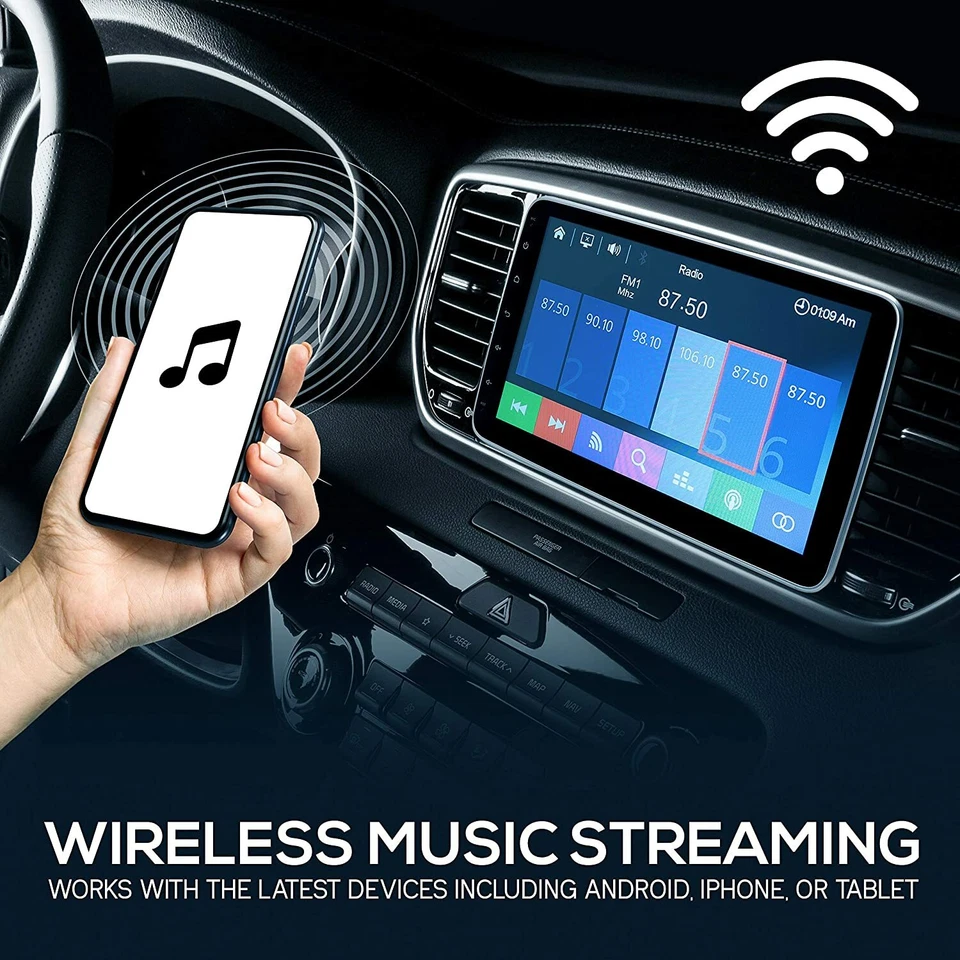 10.1-Inch Single DIN Car Stereo - Bluetooth Indash Car Stereo Touch Screen RCVR - Image 3 of 4