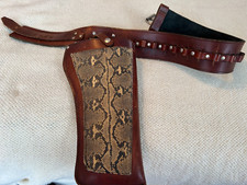 Large Leather Pistol Holster with Belt