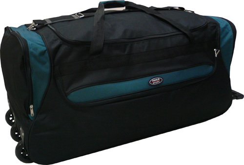 36" Polyester Rolling Wheeled Duffel Bag Travel Duffel Bag on Wheel - Heavy Duty - Picture 4 of 13