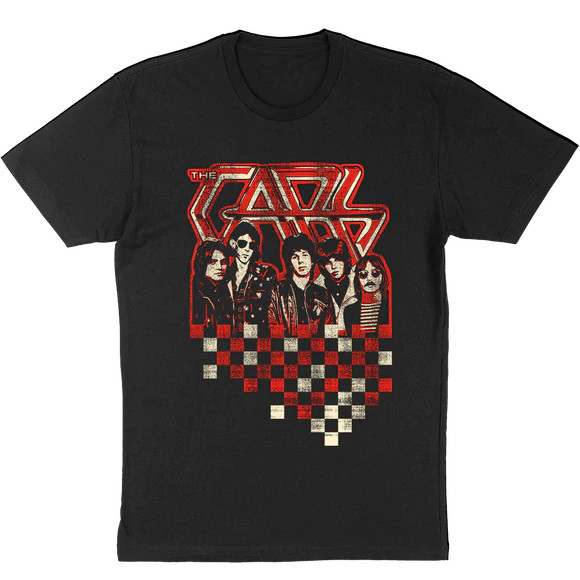 The Cars Short Sleeve Checkered Band Shirt All size unisex Black T-shirt
