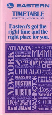 Eastern Airlines timetable 1976/01/10