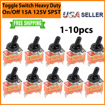 Toggle SWITCH ON/OFF Heavy Duty 15A 125V SPST 2 Terminal Car ATV ...