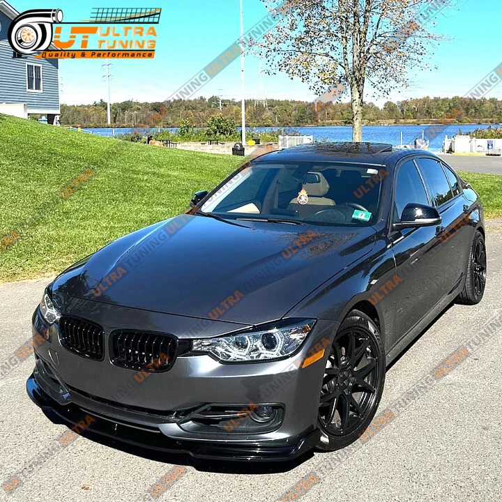 For 2016-2018 BMW F30 320i 328i Base Front Bumper Lip Spoiler-Gloss Black - Image 3 of 4