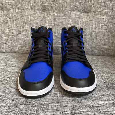 Air Jordan - Jordan 1 Mid (Hyper Royal Tumbled Leather) (UK10) (Black/Blue) | eBay UK