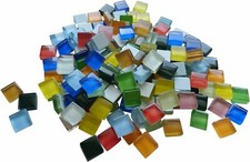 1kg Mix bunt Mosaik 10x10  Soft Glas Mosaik 1x1 Glasmosaik Rot orange blau grün