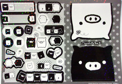 San-X Monokuro Boo Legend Character Jumbo Sealdass Sticker Sheet Made in Japan