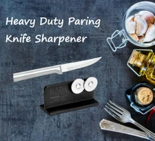 Rada 2 pc Set Knife Sharpener and Heavy Duty Paring (Silver Handle) New !!