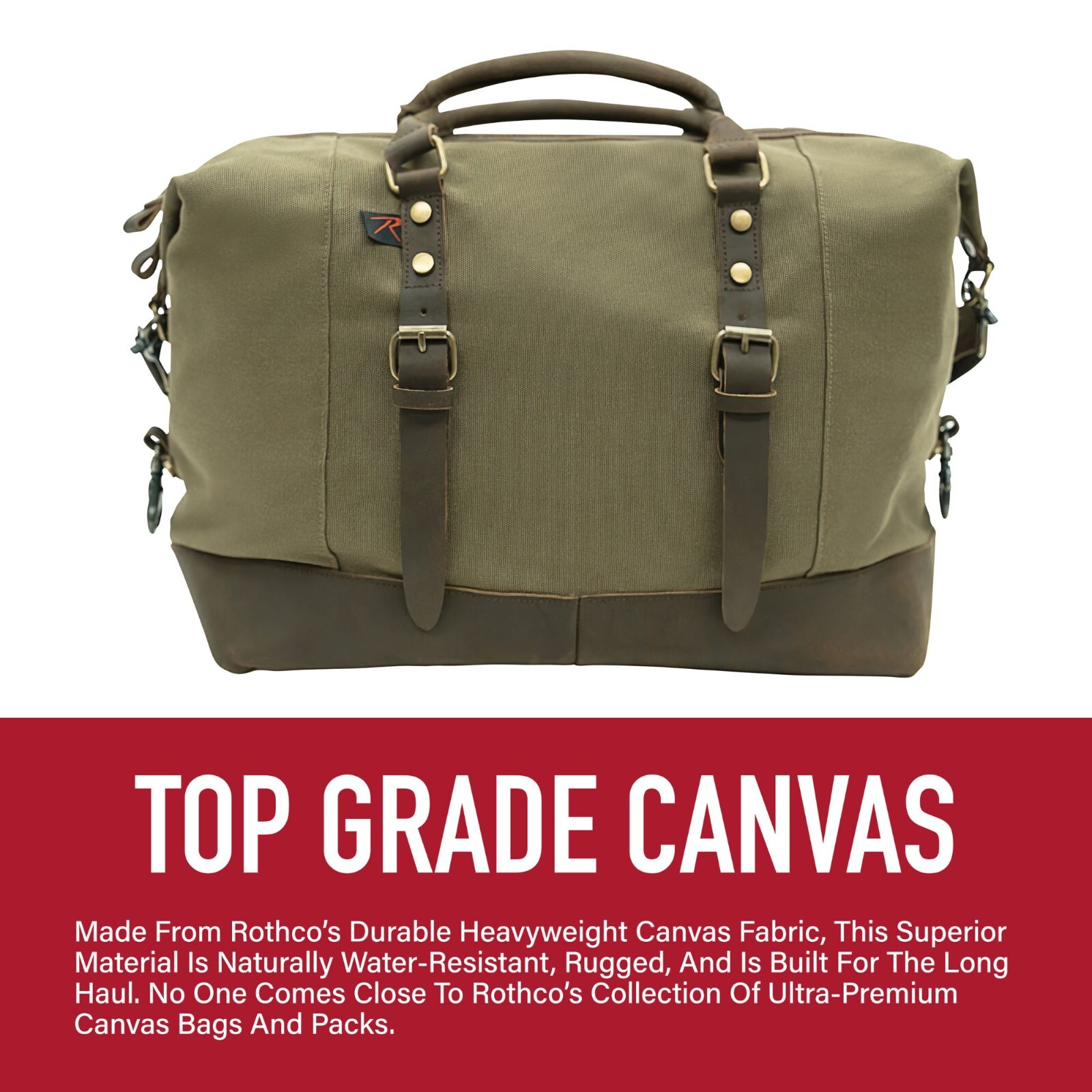 Olive Drab Vintage Carry Travel Bag Weekender Carry-On Duffle w/ Trolley Sleeve