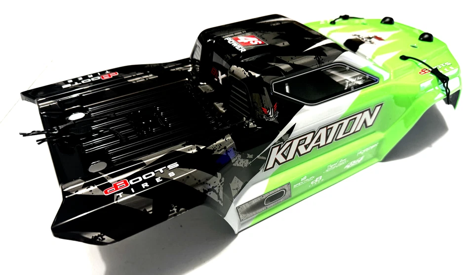 Arrma Kraton 4S V2 BLX Body Factory Painted Decaled Green Truck Clips 4X4 08 - Image 2 of 4