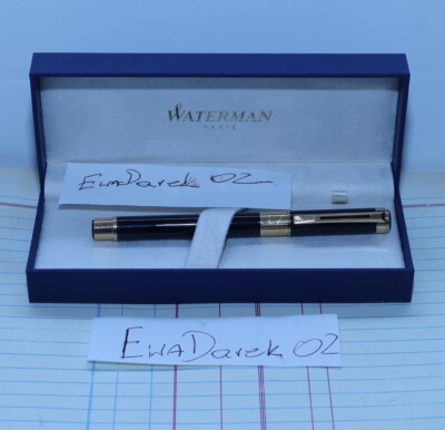 Waterman Perspective Fountain Pen, Black GT, NOS, Box, F Nib, RARE, LOOK
