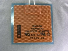 2 Watlow 3" Sq. 240VAC 45W 500F Flexible Heater Pad