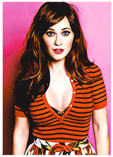 ZOOEY DESCHANEL * Fun Novelty * CELEBRITY * Illustrated Art Card * ATC ACEO
