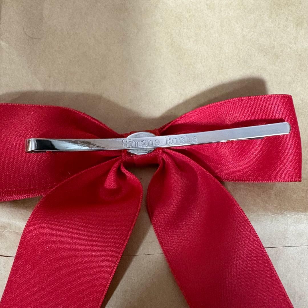 Simone Rocha H&M Red Ribbon Barrette Hair Accessory Used thumbnail 6
