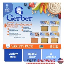 Stage 2 Baby Food Tubs Variety Pack Fruit Cereal 6 Months Nutrient Rich Purees