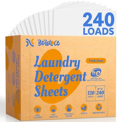 Laundry Detergent Sheets - Laundry Sheets, 240 Loads, Eco-Friendly, Plastic-F...