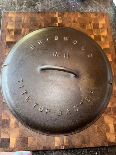 Griswold #11 Tite-top Baster Lid #2554 Cast Iron, Slant Logo E.P.U!