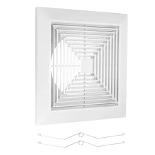 14 x 14 Inch Bathroom Exhaust Fan Cover, ABS Plastic Fan Grille, White