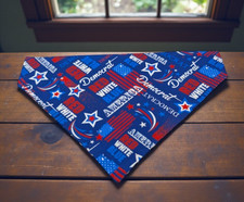 Dog Bandana Over the Collar Democrat Dog Scarf Slide Slip on Red White Blue