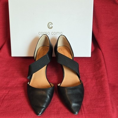Corso Como Women s Black Leather Pointed Toe Ankle Strap Stiletto Pump 7.5