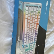 MAGEGEE K1 Wired Keyboard and Mouse Combo White RGB Illuminated QWERTY