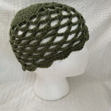 Adult Handmade Crochet Net Mesh Beanie Hat